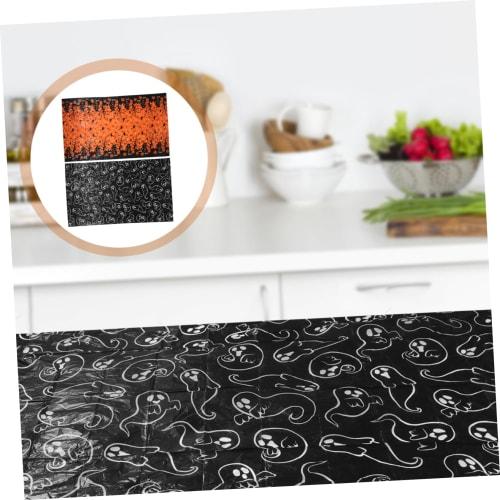 OUNONA 2-teilige Halloween-Tischdecke mit hängenden Wirbeln, perfekt für Heimtischdecken, Halloween-Partys und Halloween-Dekoration, Kunststoff-Hintergrund