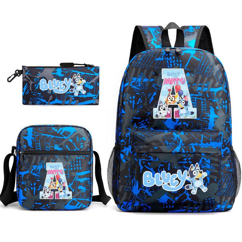 New Product, Bruwangwang Student Schoolbag, Fashionable and Popular, Backpack, Shoulder Bag, Pencil Bag, Three-piece Set.