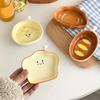 Ceramic Bread Plate Cute Croissant Pattern Dessert Plate Home Creative Plate Ceramic Seasoning Plate Dipping Plate