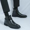Ankle Leather Boots Men Classic Chelsea Boots Men Winter Western Social Leather Boots Man High Top Leather Shoes Male
