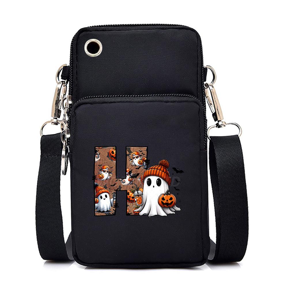 Halloween cute little ghost 26 letter messenger bag multi-function go out portable mobile phone bag
