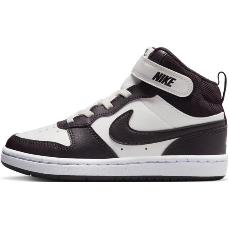 Nike Court Borough Mid 2 PS Sail Burgundy Ash Kids Sneakers Black White CD7783-126