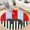 1pc Cat Stripes Office Round Area Rug,  Mat Suitable For Office, Under Office Chairs Bedroom Living Room Home Decor, Room Deco