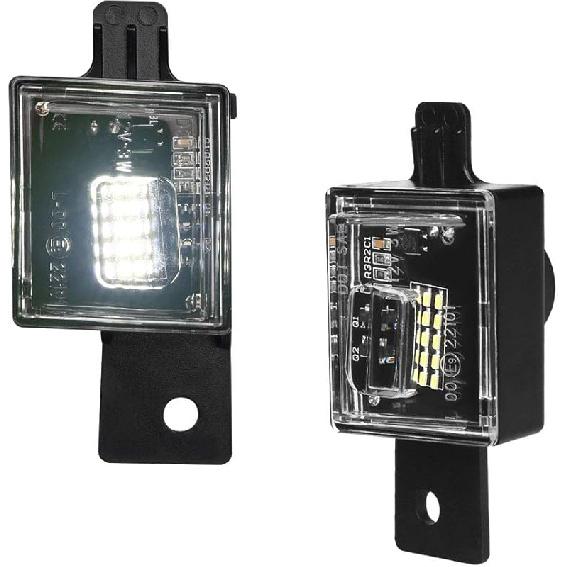 LED License Plate Light Lamp Assembly Chrome Housing Compatible With 1999-2013 Chevy Silverado GMC Sierra Suburban Avalanche Tahoe Yukon 6000K White,