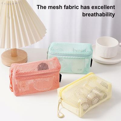 Borsa per Cosmetici con Cerniera, Dimensioni Regolabili, Grande Capacità, Rete Trasparente, Lavabile, Traspirante, Organizer per Trucco da Viaggio, Custodia