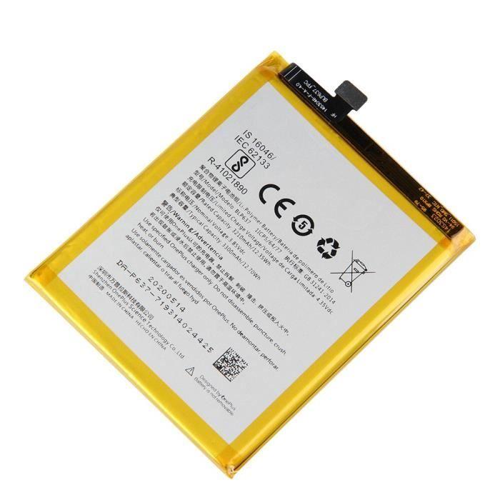 Batterie de remplacement authentique pour OnePlus 5 5T One Plus 1 2 3 6 6T 7T 7 Pro 1 + 7T Pro, BLP745 [E12011F]
