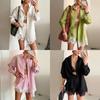 Spring European Style Women Clothing Fashion Casual Solid Color Block Shorts Set