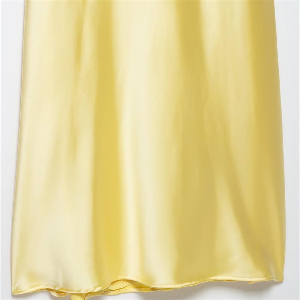 2025 Spring/Summer Women's Slim Silk Satin V-Neck Backless Spaghetti Strap Dress