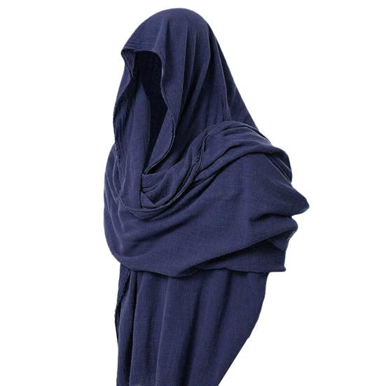 Men Scarf Vintage Soft Fabric Comfortable Breathable Solid Color Keep Warm Spring Male Hood Cloak Medieval Costume for Banquet