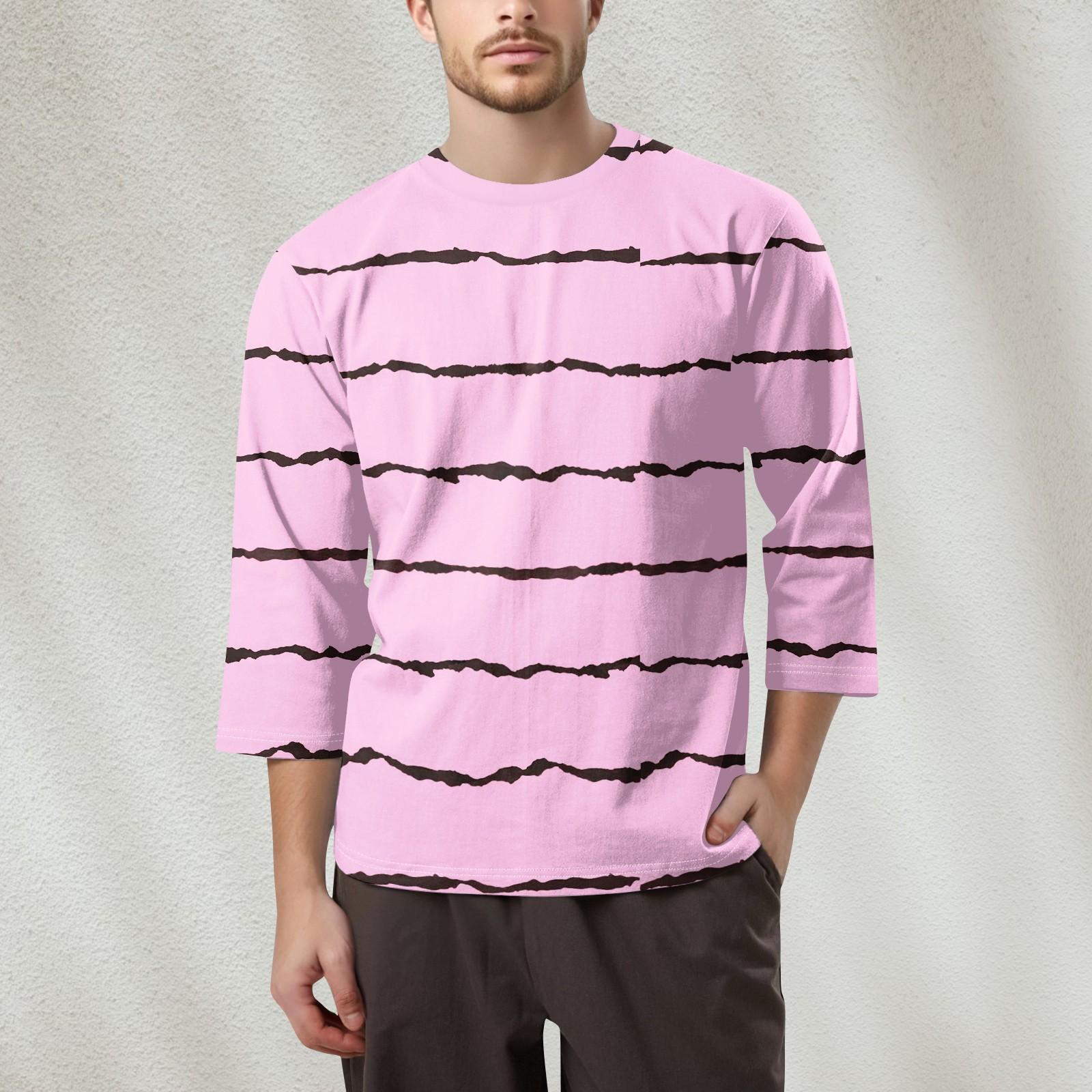 

Мужская модная футболка с круглым вырезом и рукавом 3/4 XXXXL