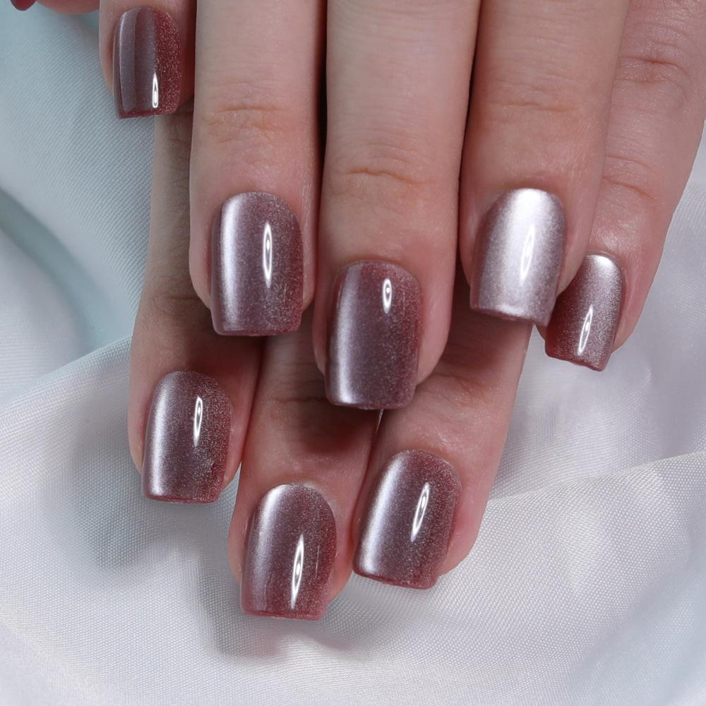 31 Colors Advanced Flash Cat Eye Short Square Press-On Nails - 30PCS Box