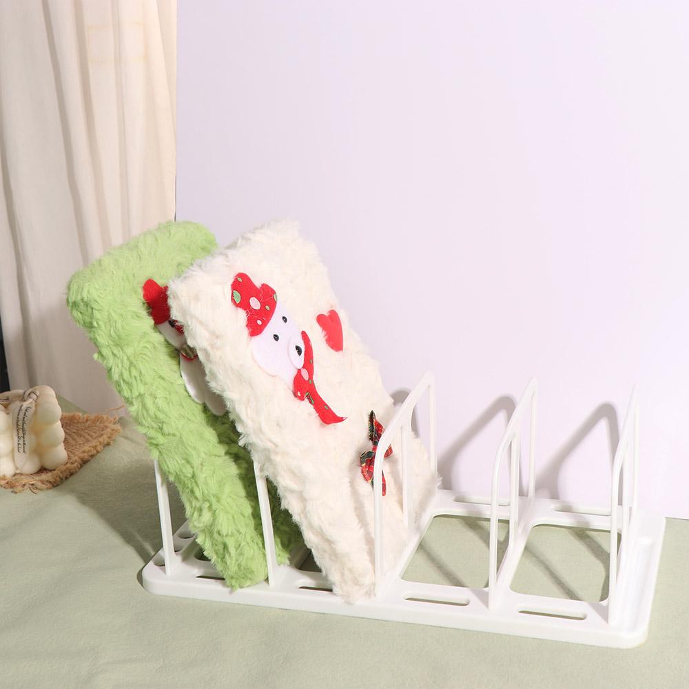4 Grid Desk Bookshelf Display Divider Book Stand Self-assembly Desktop Bookends  Book Holder