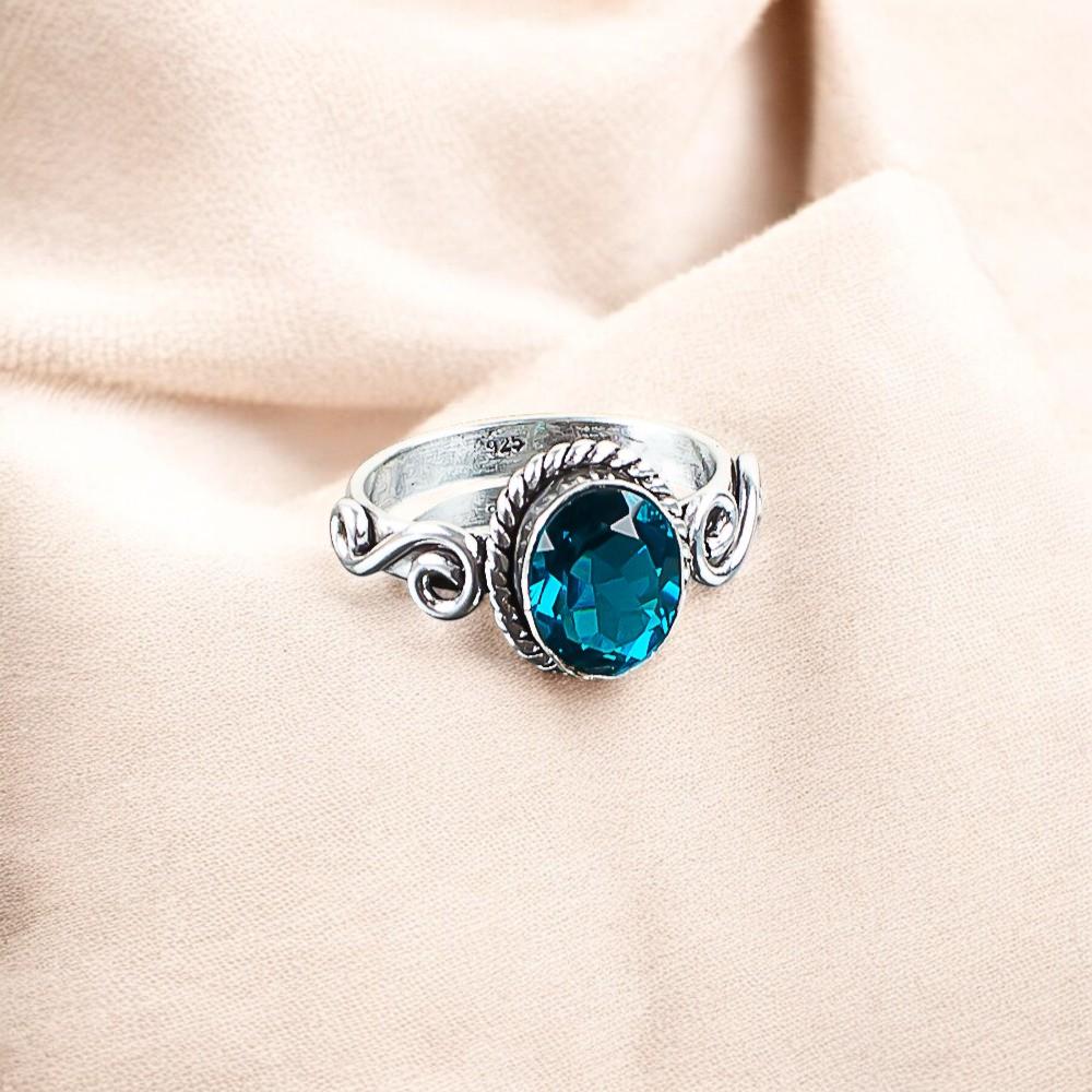 Apatite Gemstone 925 Sterling Silver Jewelry Handmade Statement Ring For Gift RR-14-11