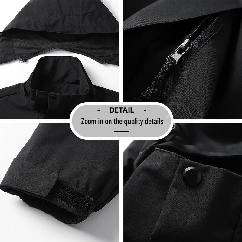 ROMON Unisex 3-in-1 Detachable Hooded Windbreaker Jacket