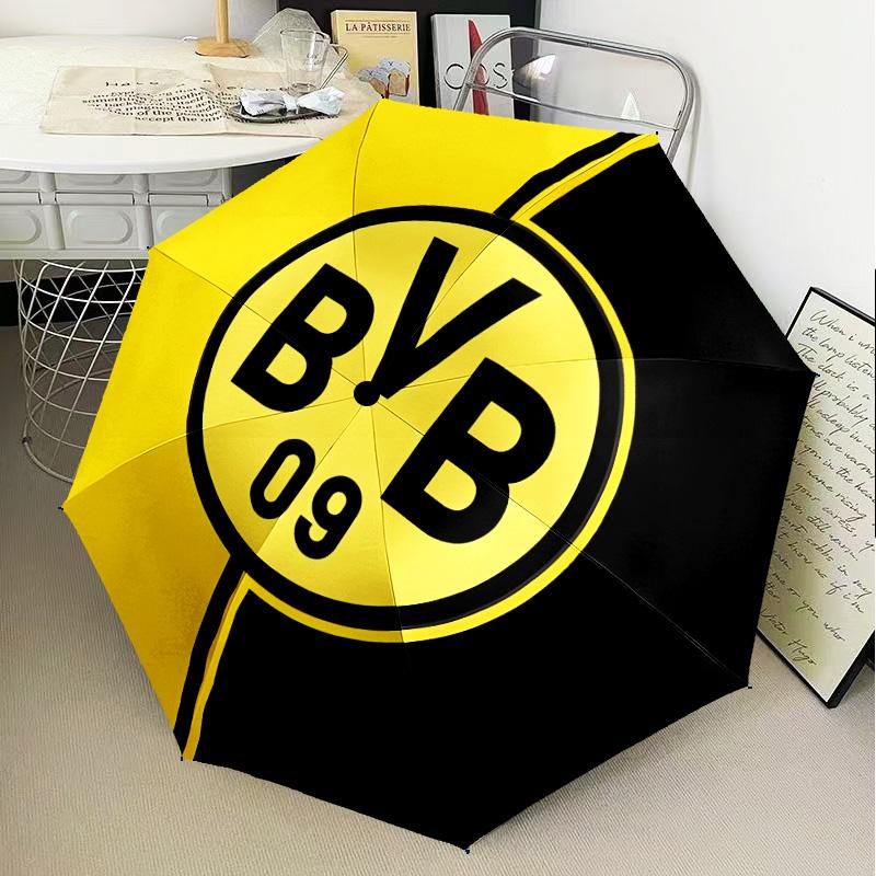 1Pz Ombrello Pieghevole Stampato Borussia Dortmund, Ombrello Automatico 8 Stecche per Viaggio, Campeggio, Regali per Fan, Regali di Natale