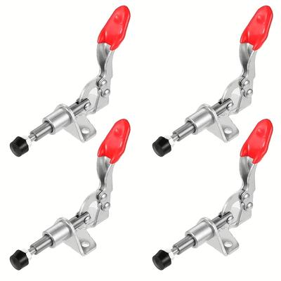 4Pcs Quick Release Tool Set - Iron Clamp with Flexible Tensioner, Push-Pull Clamp, Horizontal & Vertical Clamp for Machine Operation, Woodworking