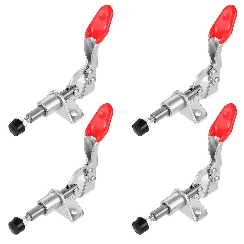 

Набір інструментів швидкого звільнення - Затискач з ковкого чавуну з гнучким натягувачем, Затискач push-pull, Горизонтальний та вертикальний затискачі для роботи на верстаті, Деревообробка 4pcs