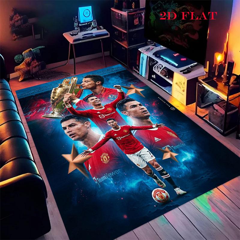 Tappeto CR7 per Soggiorno Camera da Letto Casa Decorazione Divano, Tappetino Antiscivolo per Giochi Bambini