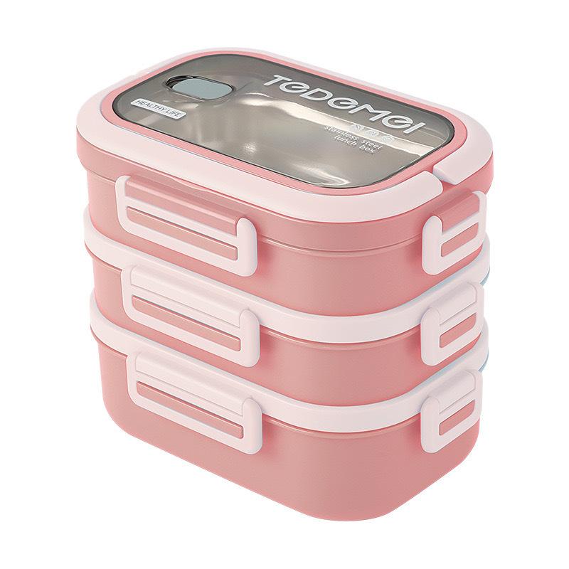 Stainless Steel Lunch Box Multi-layer with Tableware Food Grade Lunch Box 304 Portable Portable Portable Box Japanese Lunch Box
