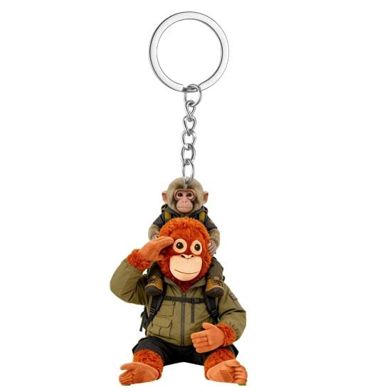 

Брелок-подвеска Хлопни обезьяну Двусторонний Акриловый Дизайн Животного Легкий Брелок Аксессуар для Рюкзака Сумки F