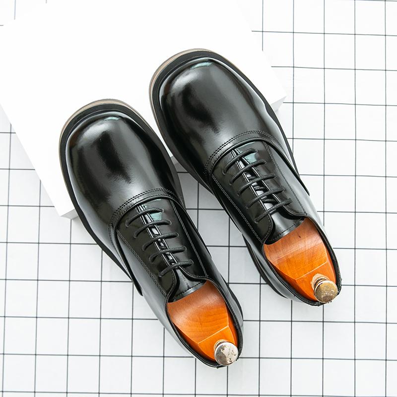 Modne Wysokiej Jakości Wygodne Męskie Sznurowane Kwadratowy Nosek Business Casual Skórzane Buty Modna Marka Męskie Oddychające Buty Oksfordzkie