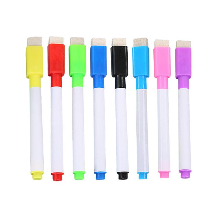 1 Color Core Black Core Whiteboard Pen Creative with Brush Head Water-based Small Whiteboard Pen Children's Graffiti Stationery School Office Supplies