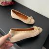 Fashion Fashion Metal Women Flats Shoes Butterfly-Knot Luxury Female Shallow Ladies Flats Shoes With Height Increasing Footwear lady