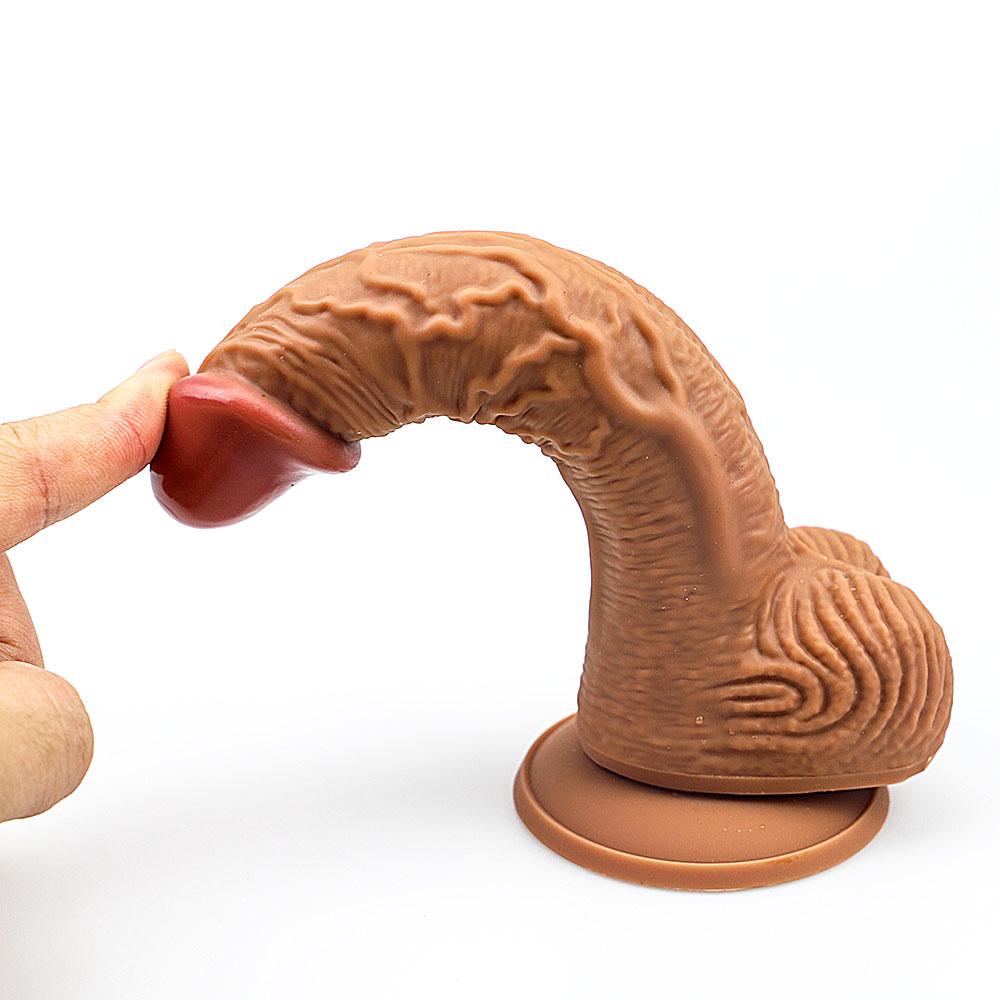 Skin Feeling Realistic Liquid Silicone Penis Soft Sexy Dildo with Suction Cup Female Masturbator Vaginal Adult Sex Toys for Woman