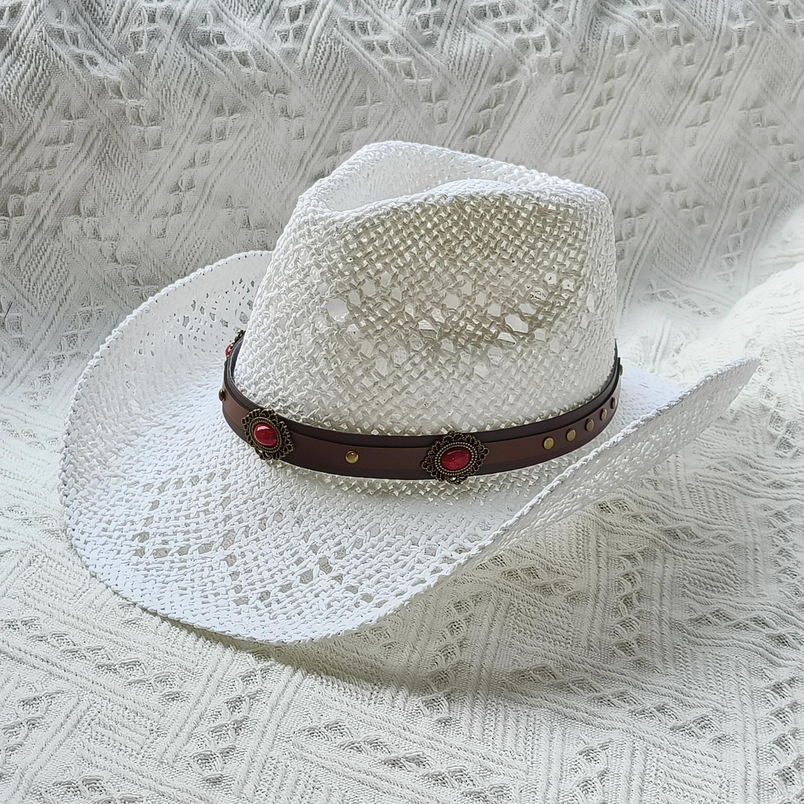 

Western Straw Cowboy hat white straw hat solid sombrero vaquero Sunshade Jazz Hat Panama sun hat sombrero vaquero hombre chapea 56-58