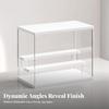 Dust-Resistant Collectible Display Case with White Top and Base spaceSaving