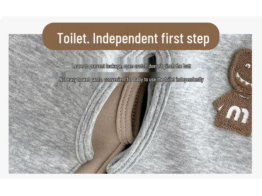 Baby-Sweathose mit Fleecefutter und offener Schritt: Verdickte, warme Herbst-/Winterkleidung für Jungen und Mädchen