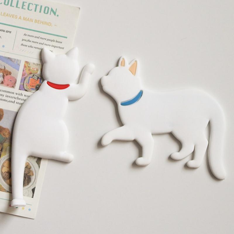 Creative Cute Kitten Hook Fridge Magnets Ginger Cats Siamese Cat Iron Gate Home Decoration Multi-Functional Animals Gifts