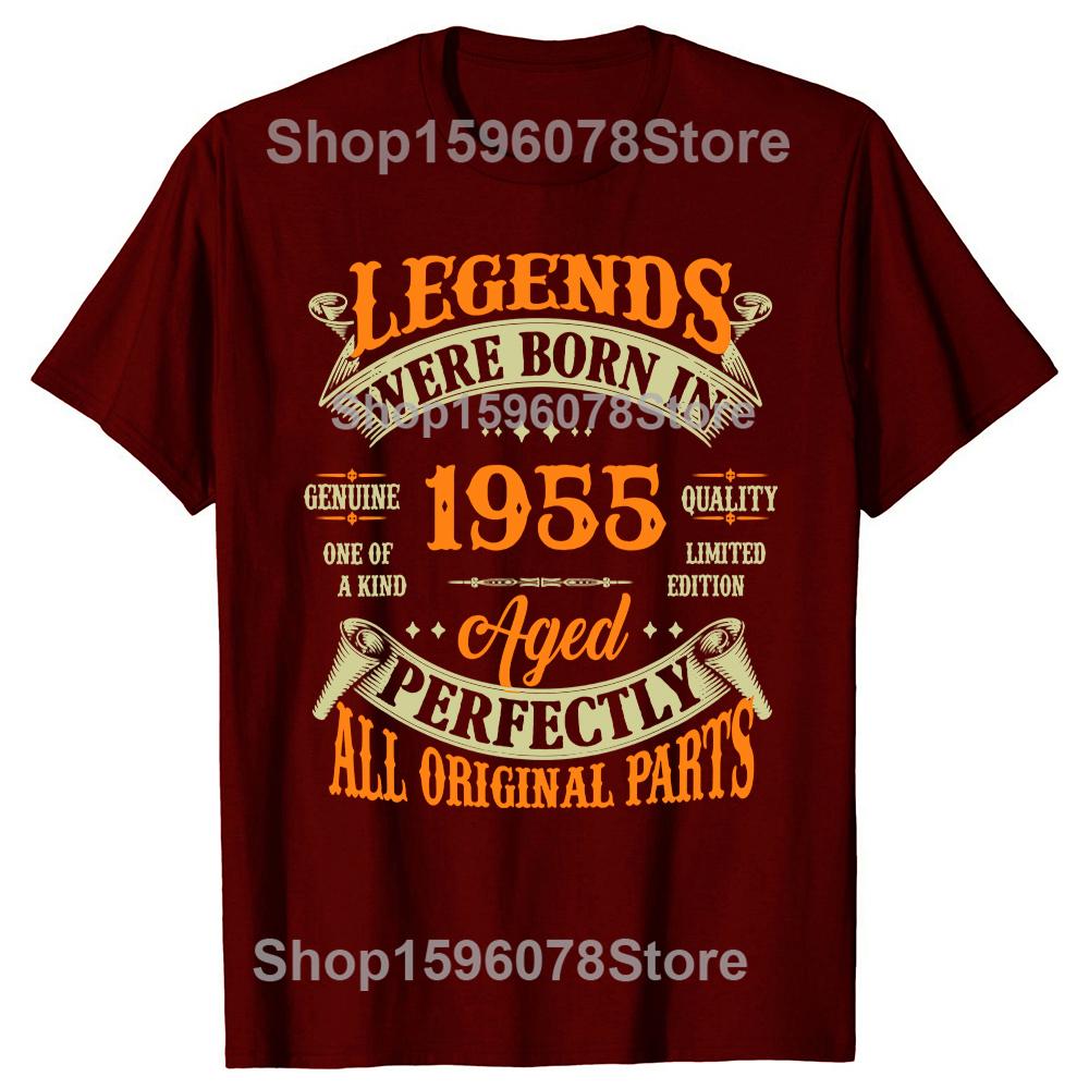 Vintage 1955 69 Years Old T Shirt Men Cotton T-Shirt Tshirt Camiseta Novelty Funny Street Cotton Men Top T-Shirts Design