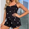 Women Pajamas Two Piece Sexy Camisole Shorts Black Student Pajama Set Easy To Wash Shorts Homewear Two Piec