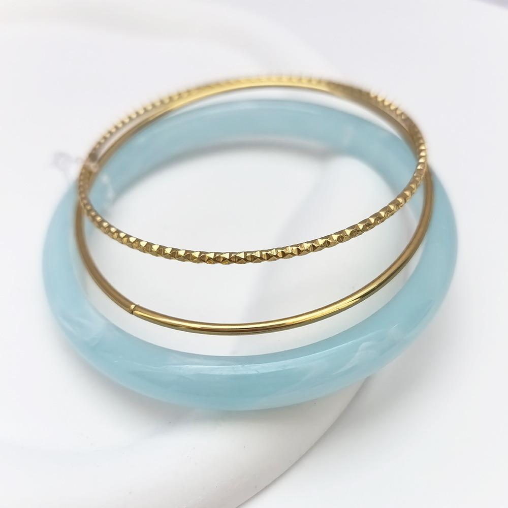 3Pcs/set Vintage Simple Round Bracelets Bohemian Retro Hand Ring Acrylic Smudging Bangles  Gift