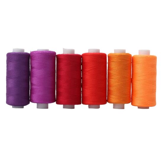 Thread for Manual Crafting 6 Colors Sewing Set, Polyester Craft Spools, Fade-Resistant Supplies Hemming Yarn Hand Embroidery, Quilting, Machine