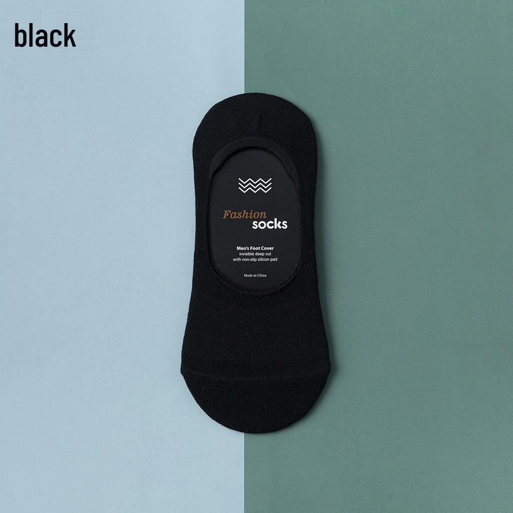 Men's Summer Cotton Mesh Sole Low-Cut Invisible Boat Socks