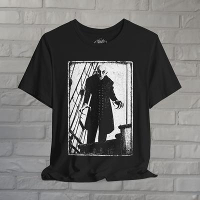 Nosferatu T-Shirt Dracula Shirt Vampire Movie Tee Classic Horror Shirt Goth Style Gift For Horror Fan XS-5X Unisex Ladies Long Sleeve Hoodie