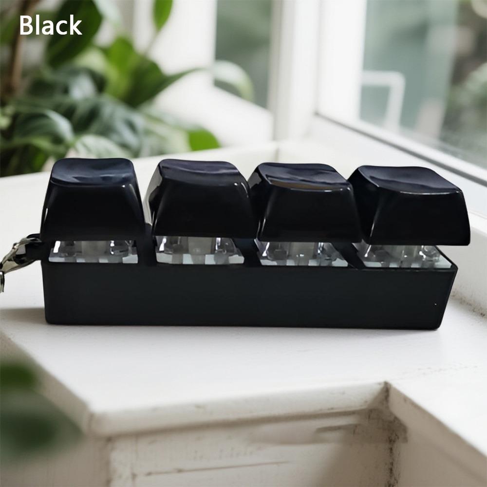 New Diy Keycaps Keyboard Fidget Toys with Keychain Stress Relief Keyboard Keychain Finger Button 4-button Shaft Tester Adults
