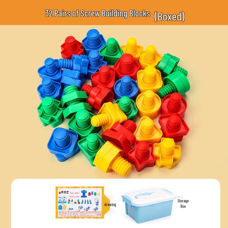 Cross-Border Large Particle Screw Building Blocks for Kids - Educational Assembly & Disassembly Toy Set for Kindergarten
