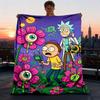 1 peça Manta de Flanela Rick and Morty para Exterior Macia, Leve e Quente