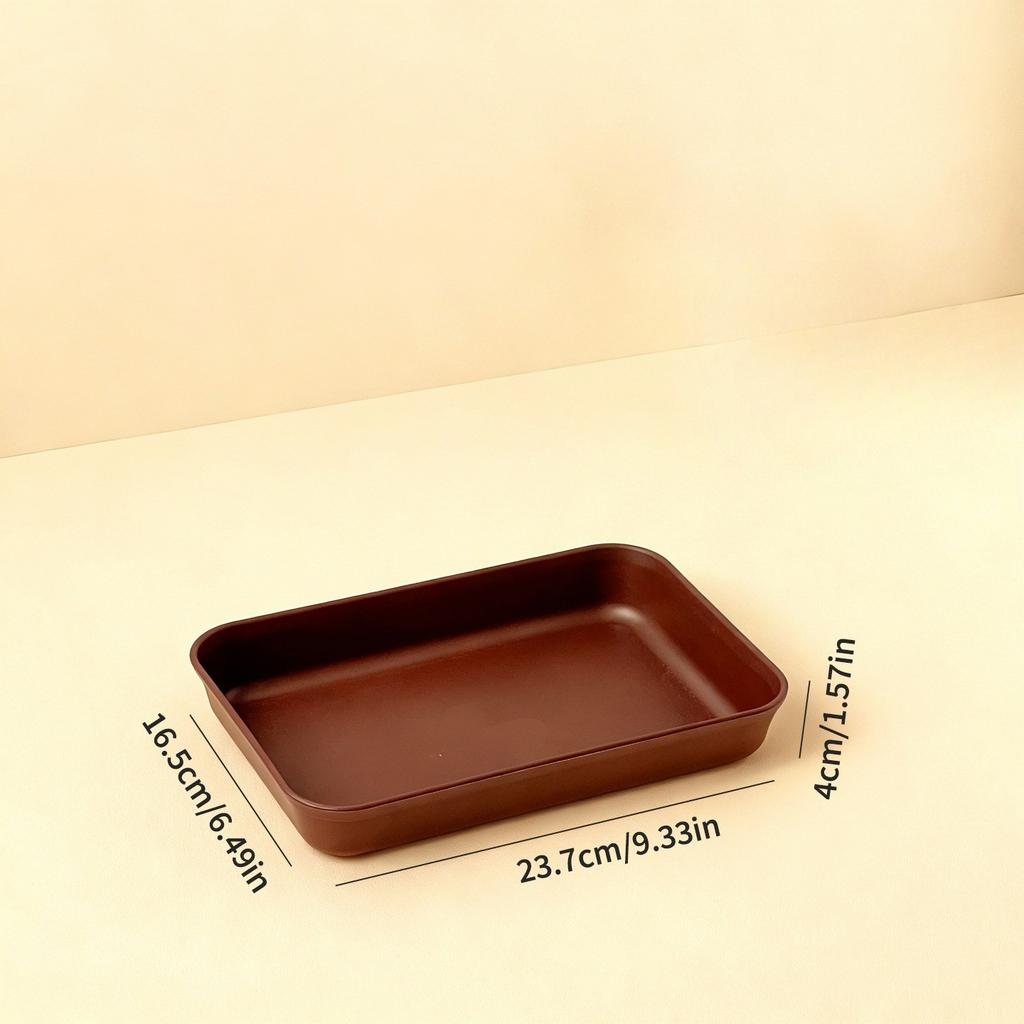 Non-Slip Serving Tray Stackable Food Plate Rectangular Serving Dishes Dishwasher Safe Tea Snack Fruit Trays Kitchen Tableware