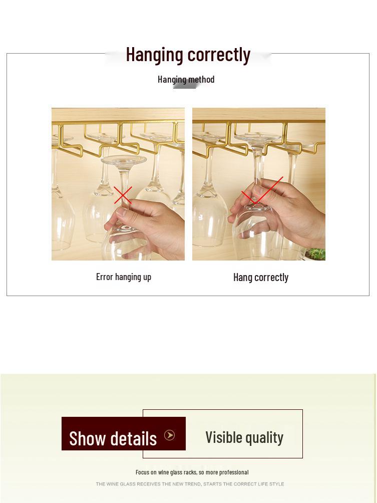 Wine Glass Rack - Upside Down Red Wine Goblet Hanging Storage & Home Decor