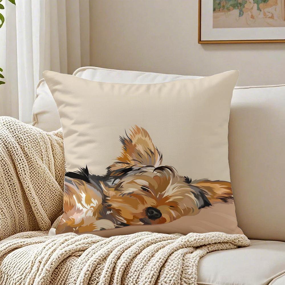 NICE CUTE Yorkshire Terrier dog Cushion Cover Pillowcase Antidustmite living Room Sofa Decor Cushion Room