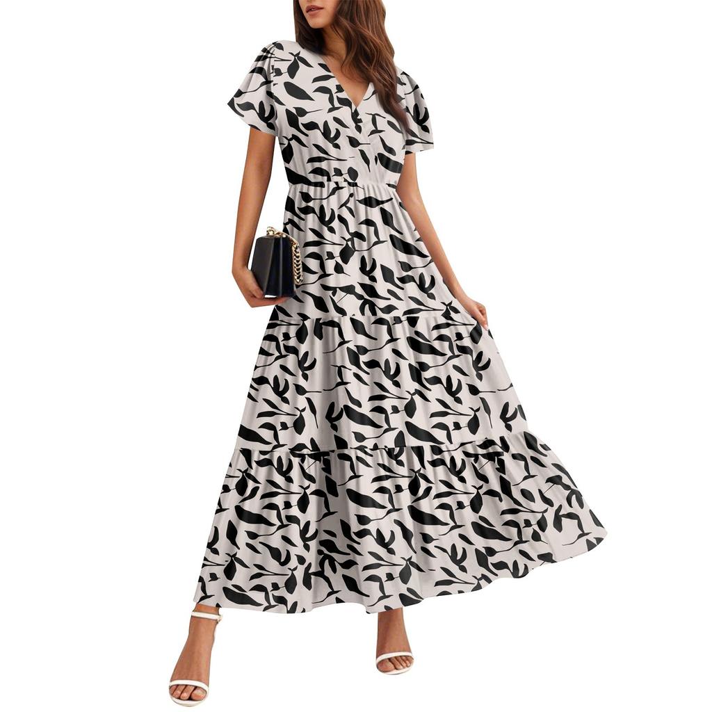 Women's Flowy Dresses Women's Summer Dresses Casual Short Sleeve Maxi Dresses Formal Maxi Dresses