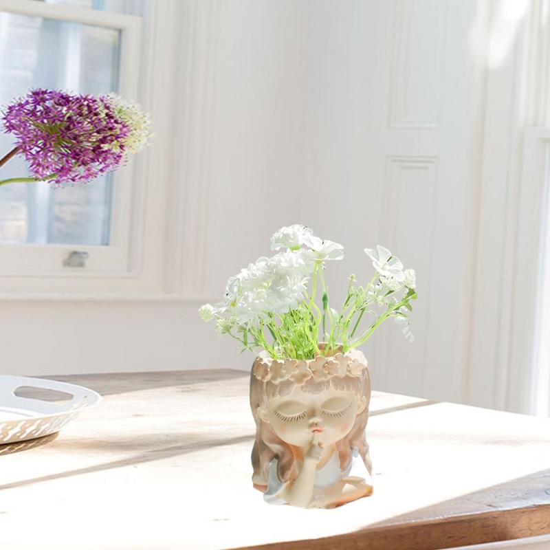 Cute Wreath Girls Pen Holder Concrete Mold Flower Pot Silicone Mold DIY Crafts Ornament Tool DIY Succulent Planter Mold