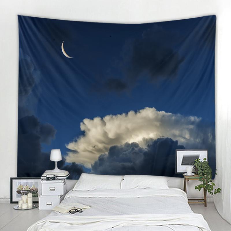 Forest Tapestry Wall Hanging Trees Stars Fabric Tapestry Home Living Room Bedroom Dormitory Decoration