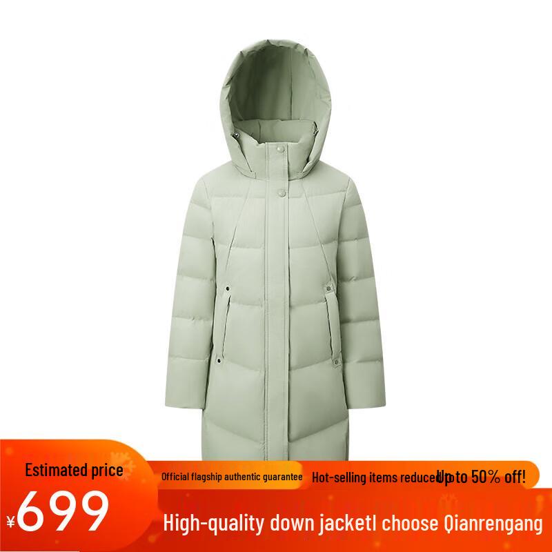 

Qianrengang 2025 Women s Mid-Length Hooded Down Jacket (Y309179Y) S (160)