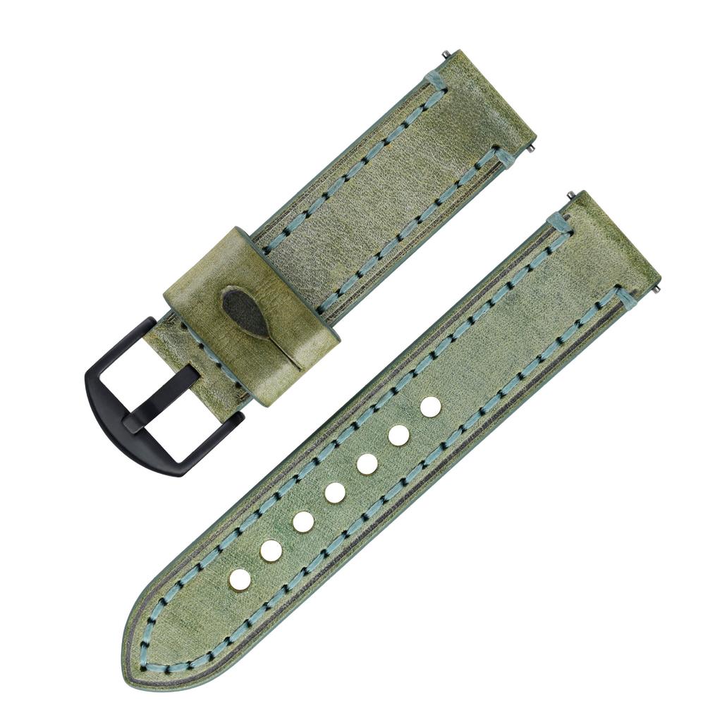 Oil Edge Horse Reins Leather Watch Strap for Green Water Ghost Mechanical Watch Strap 20mm 22mm 24mm 26mm