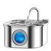 3.2L Cat Water Fountain Pet Water Fountain Stainless Steel Dog Water Dispenser Automatic Cat Fountain with Level Window for Cats 3.2L серебряный
